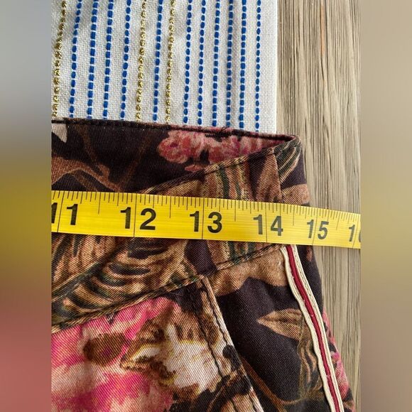 CH|NO by Anthropologie Relaxed Floral Pants Multicolored Pockets Sz 27 - Picture 16 of 17